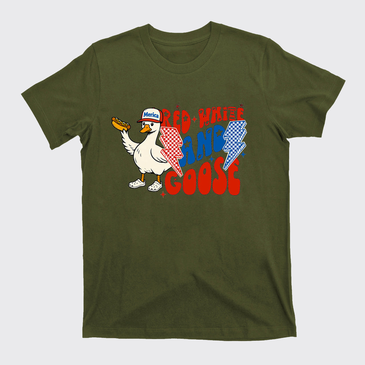 Patriotic Goose-Red White And Goose T-Shirts