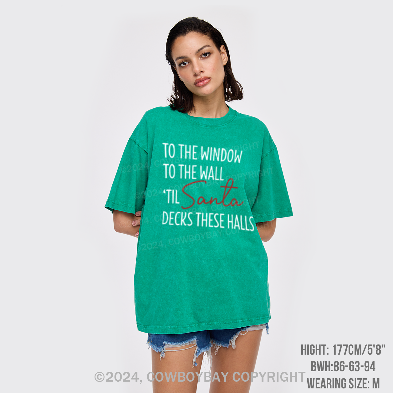To The Window To The Wall Til Santa Decks These Halls Garment-dye Tees