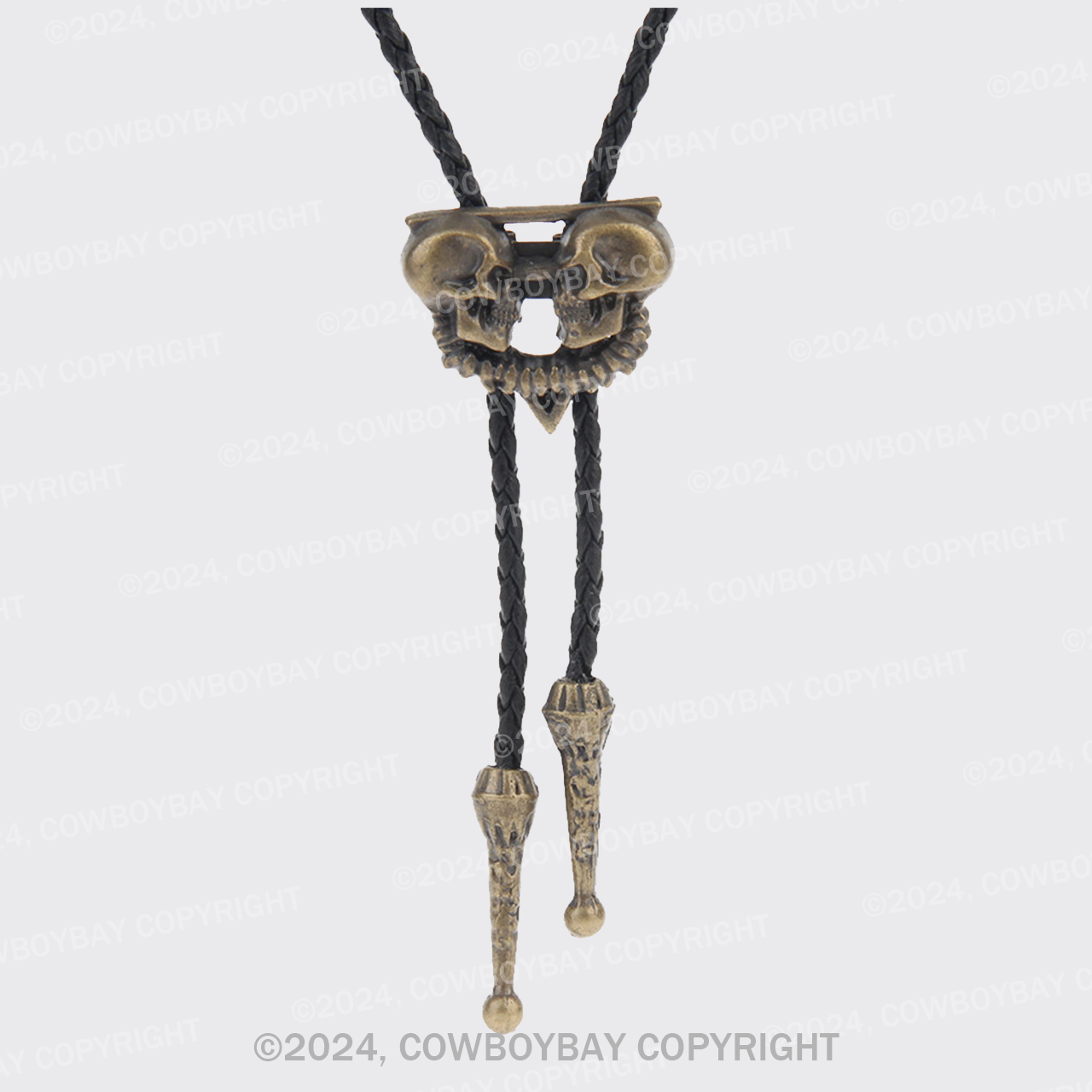 Vintage Tether Western Skull Necklace