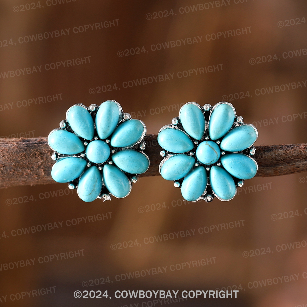 Turquoise Flower Earrings