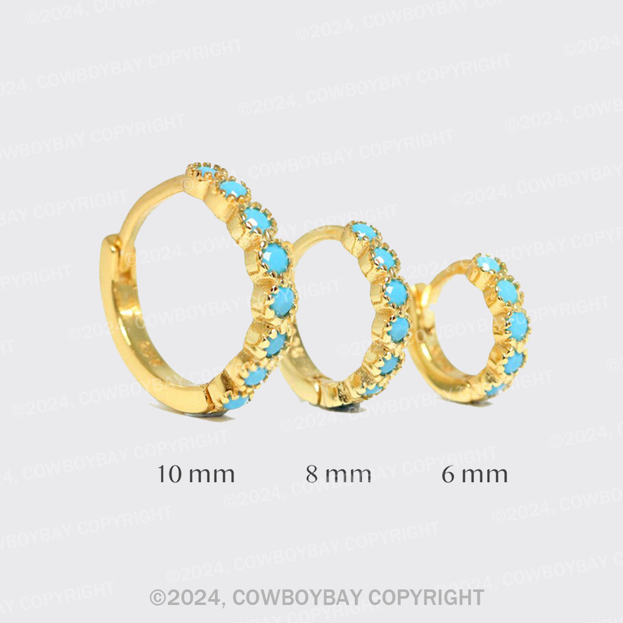 Round Blue Turquoise Ear Buckle