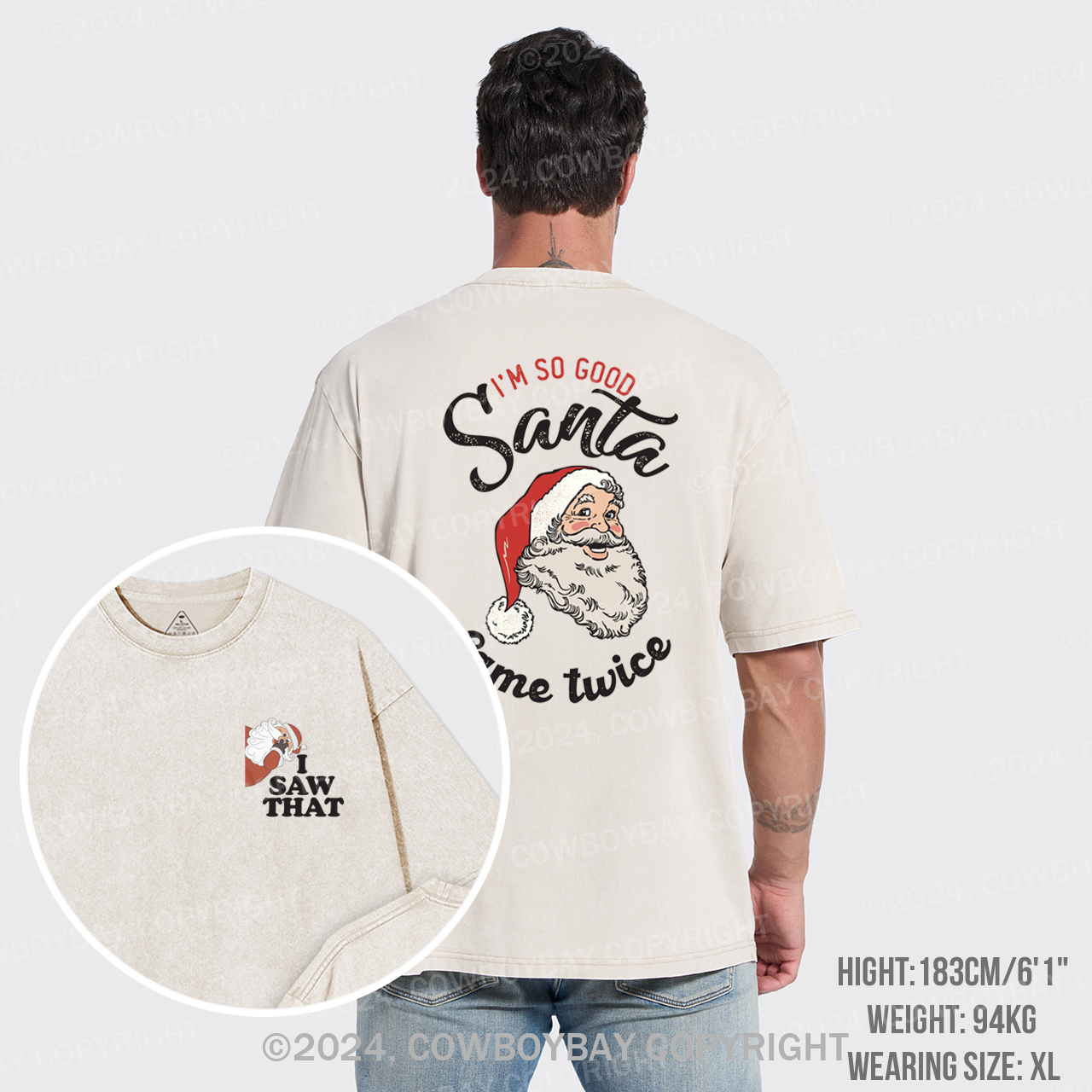Angry Santa I Saw That Garment-dye Tees