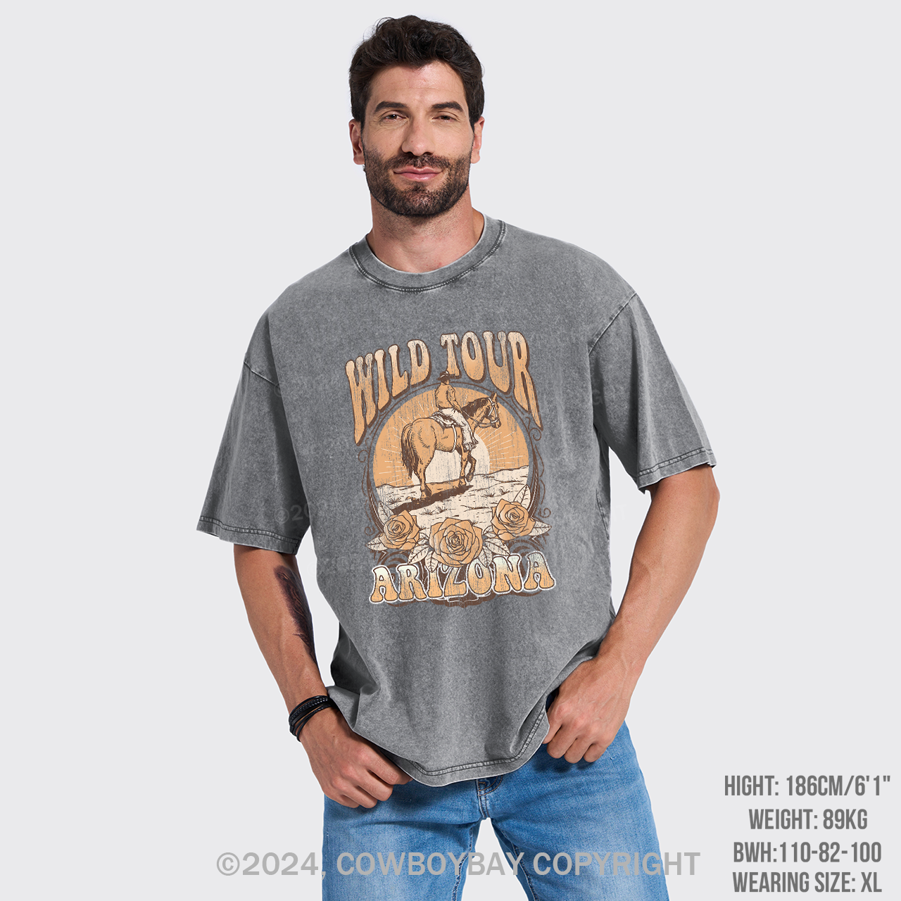 Wild Tour Arizona Cowboy Garment-dye Tees