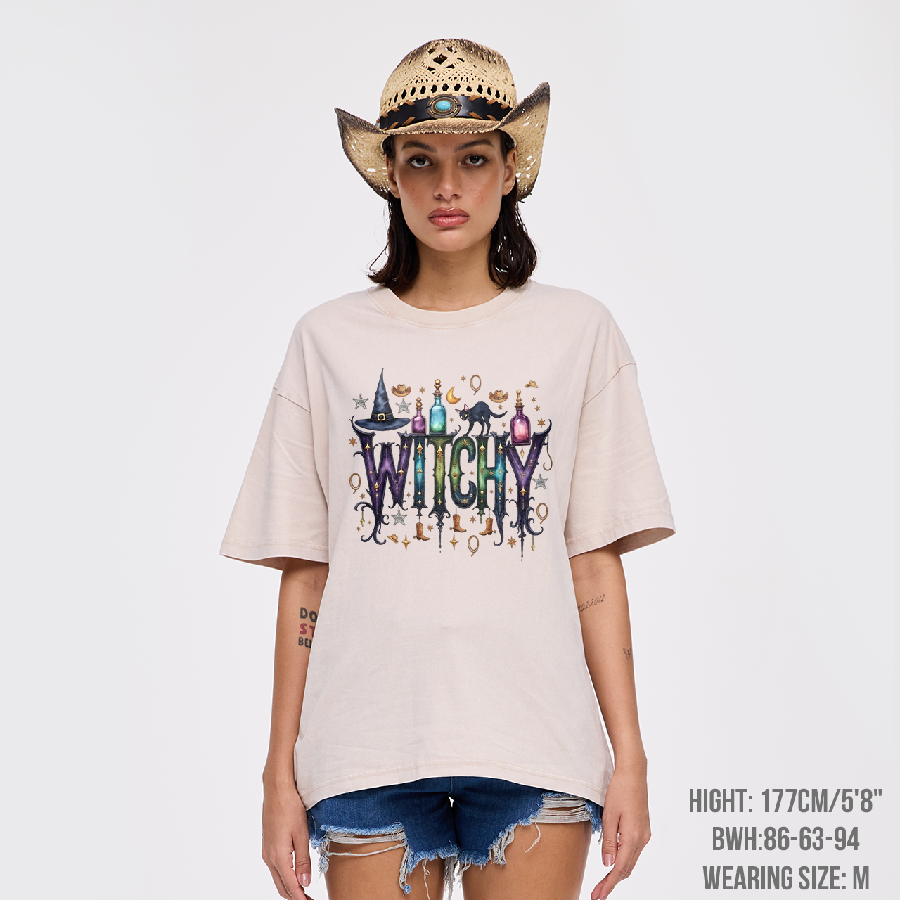 Whimsical Witchy Western Halloween Garment-dye Tees