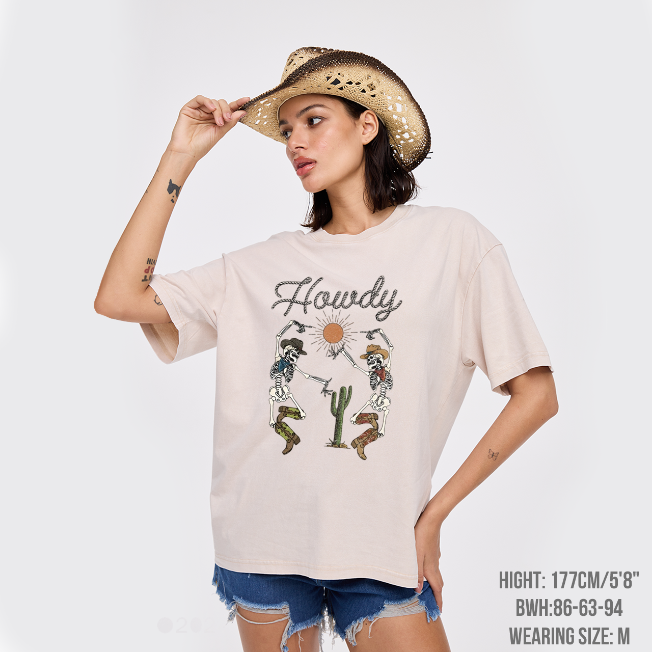 Howdy Skeleton Dancing Garment-dye Tees