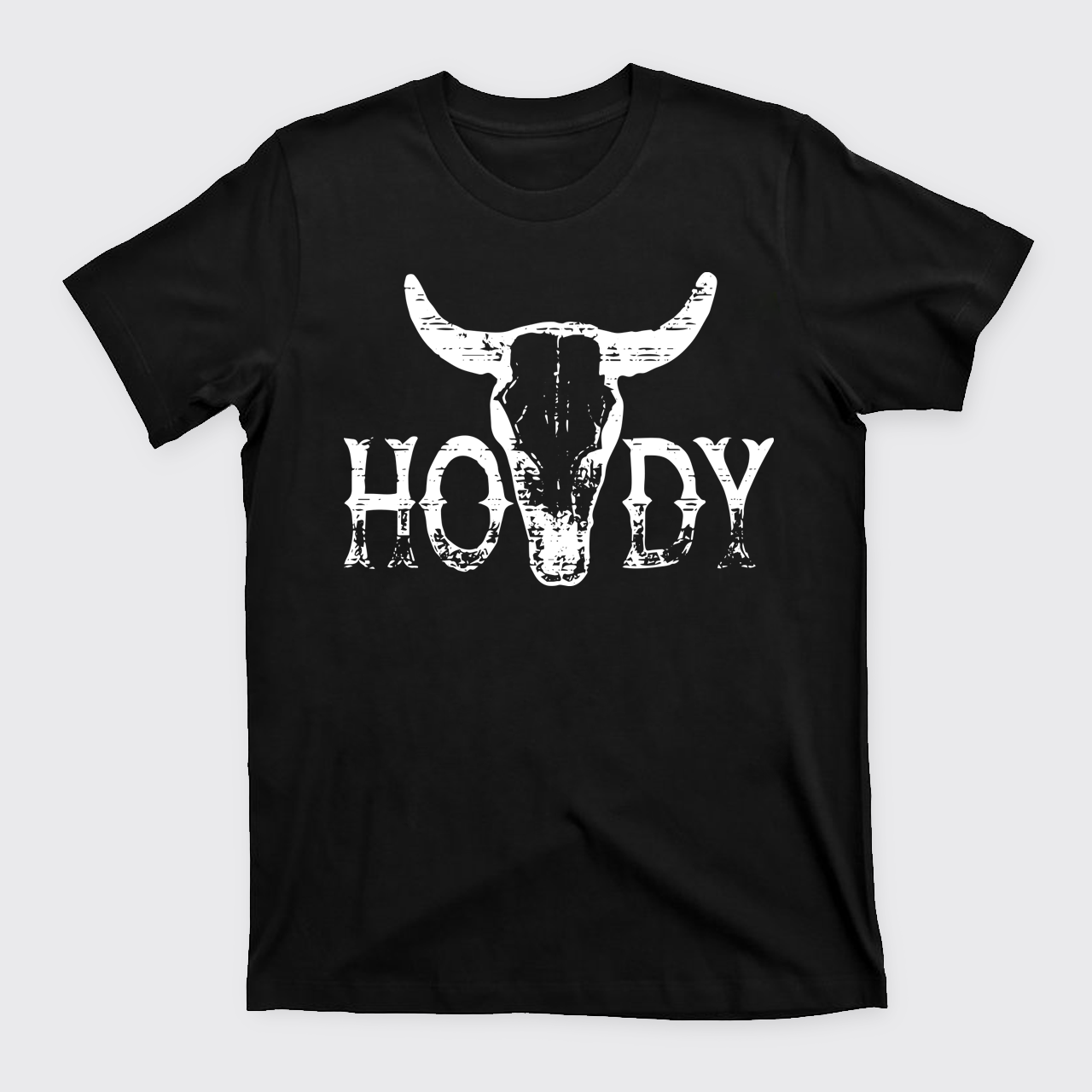 Howdy Western Bull Skull T-Shirts