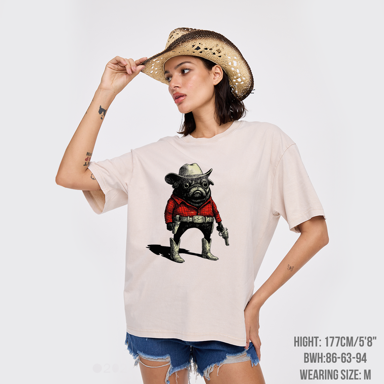 Cowboy Pug Garment-dye Tees