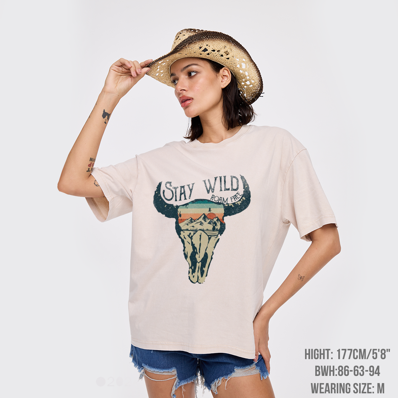 Stay Wild Roam Free Vintage Country Garment-dye Tees