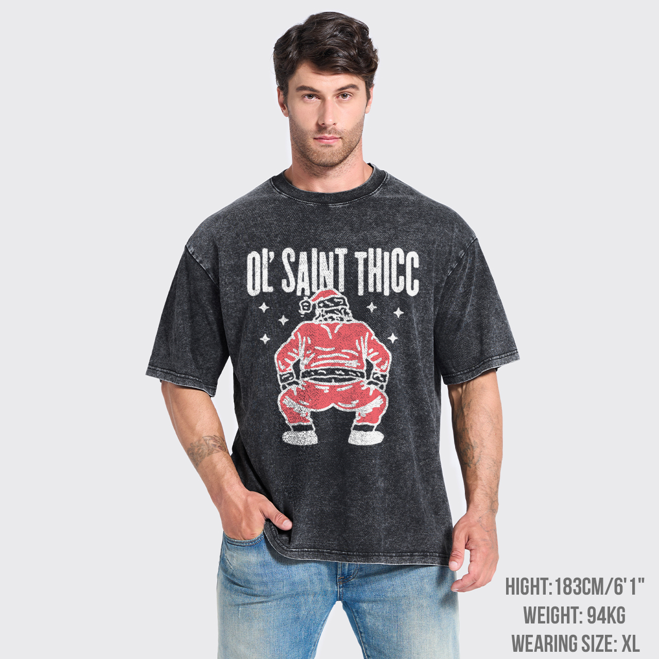Funny Santa Christmas Garment-dye Tees