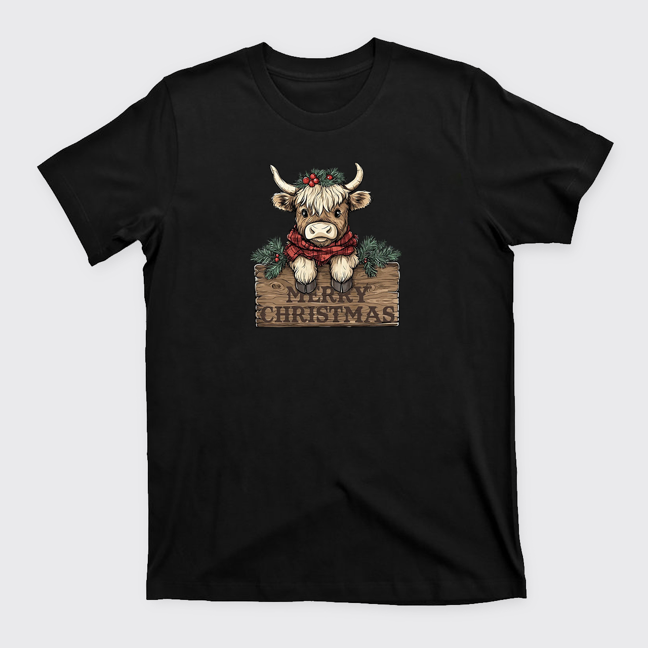 Western Cow Merry Christmas T-Shirts