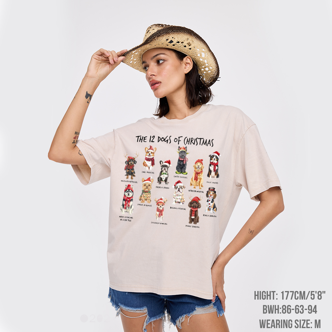 Retro 12 Dogs of Christmas Garment-dye Tees