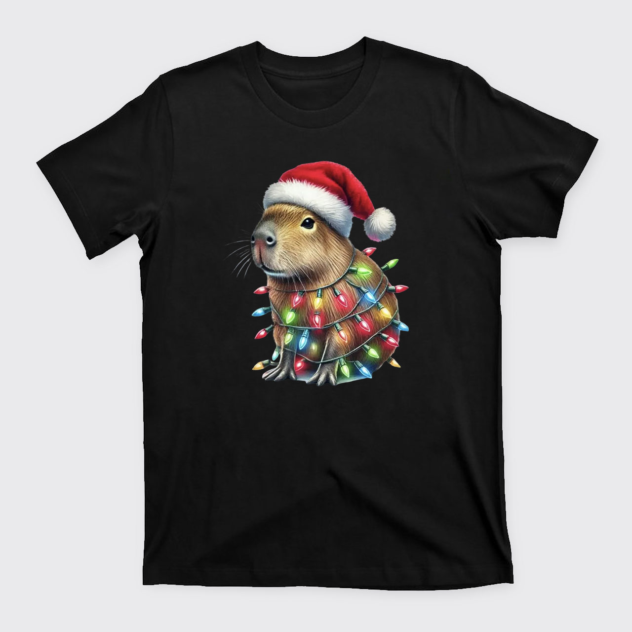 Capybara Christmas Lights T-Shirts