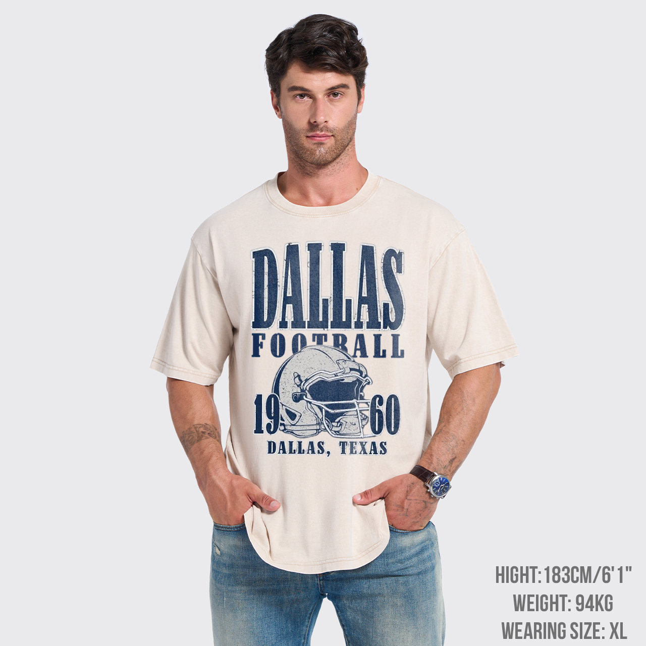 Football Vintage Style Garment-dye Tees