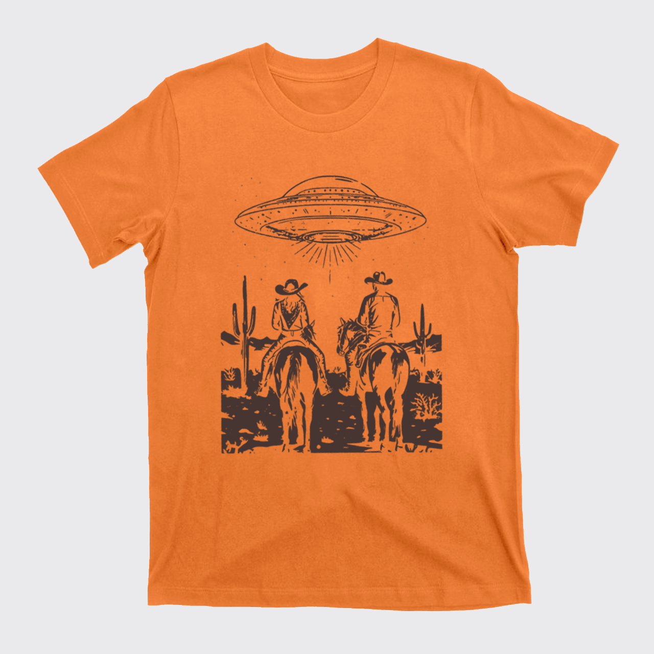 Retro Wild West Rodeo Couple T-Shirts