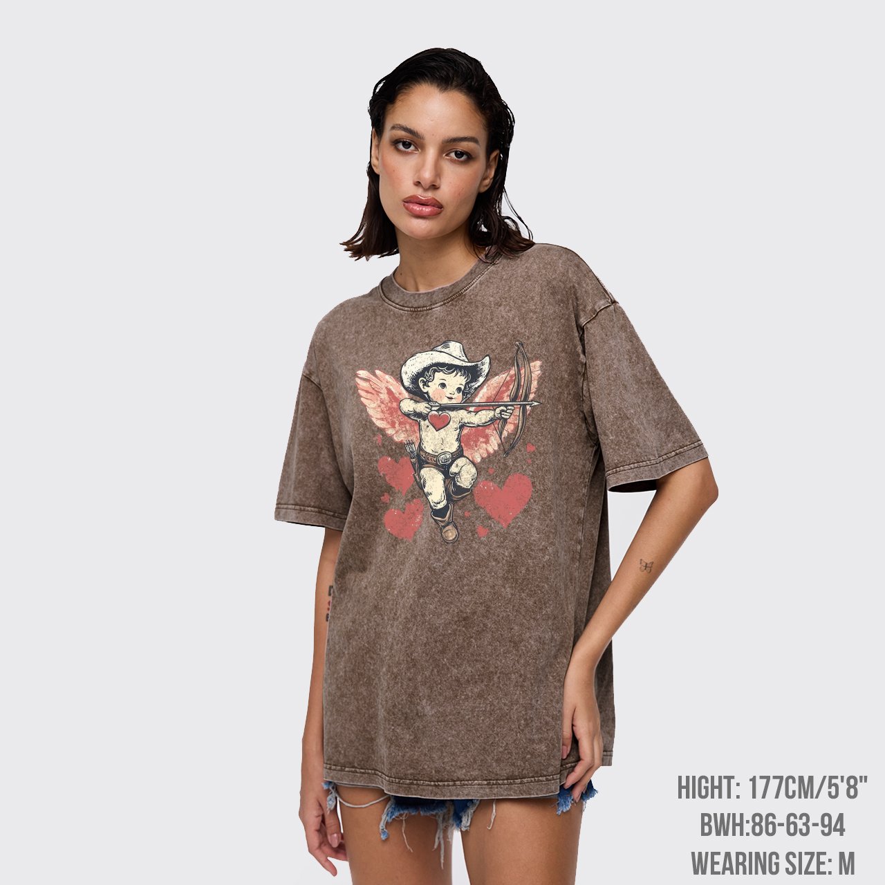 Retro Cupid Be My Valentine Garment-dye Tees