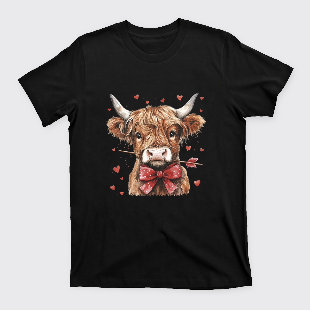 Highland Cow Valentine Heart T-Shirts