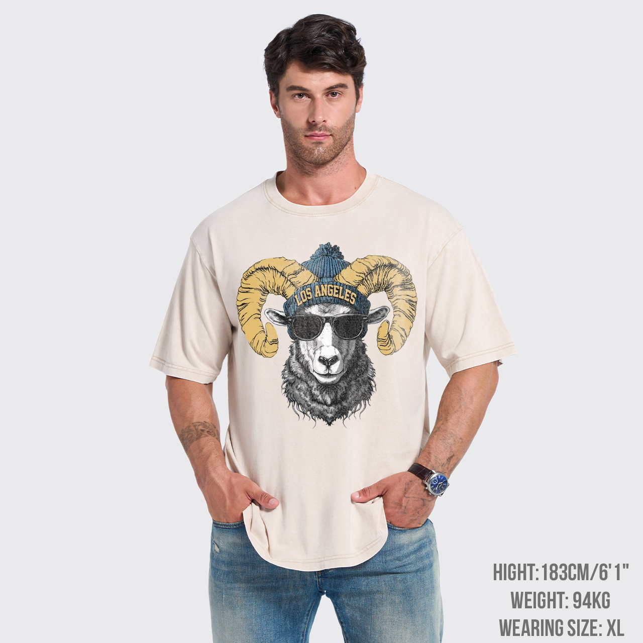 Custom Vintage Mascot Football Garment-dye Tees