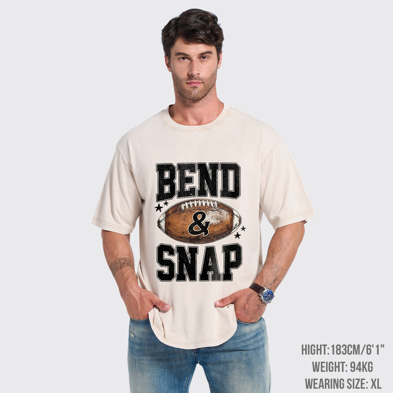 Bend and Snap Football Garment-dye Tees