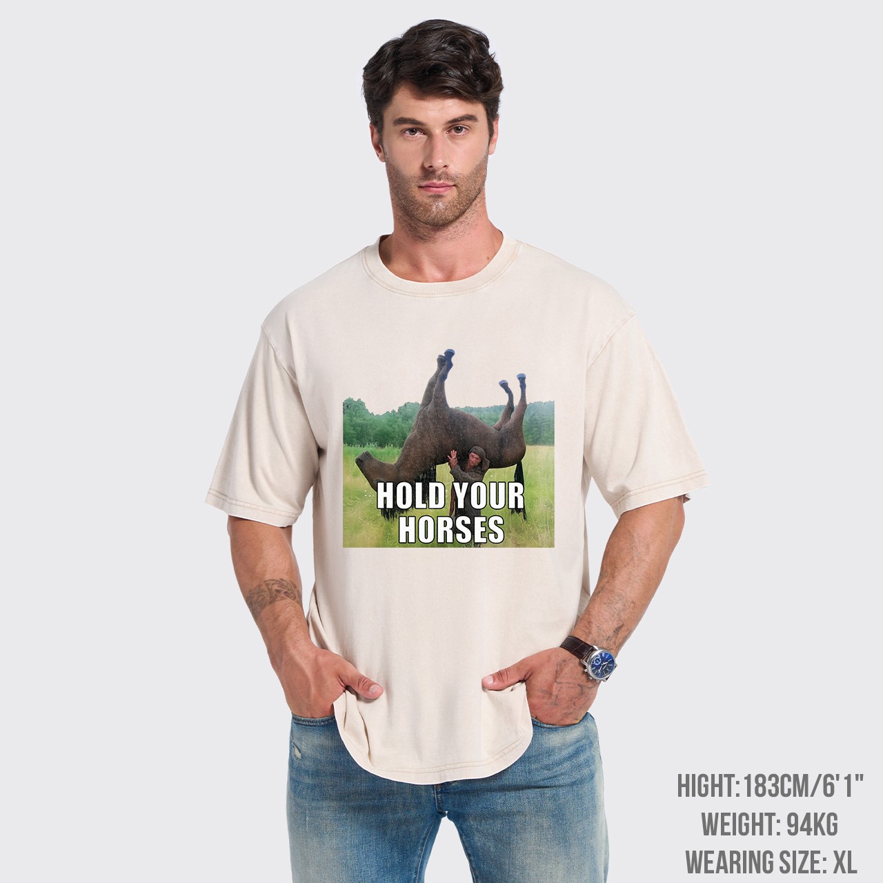 Hold Your Horses Humor Garment-dye Tees