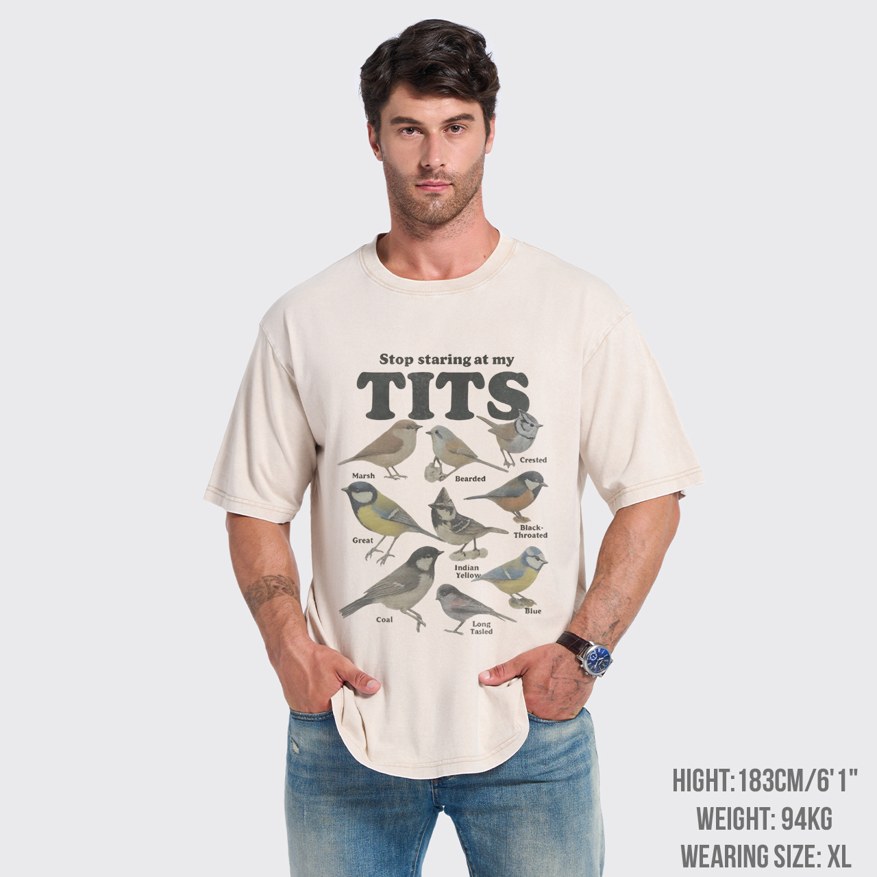 Stop Staring At My Tits Garment-dye Tees