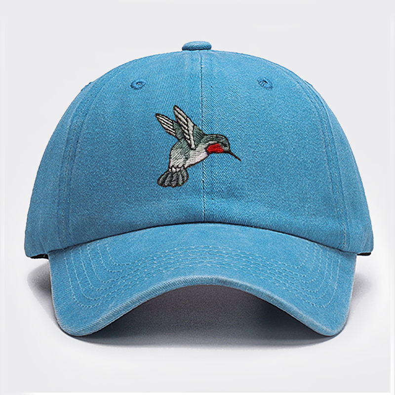 Embroidered Hummingbird Baseball Cap