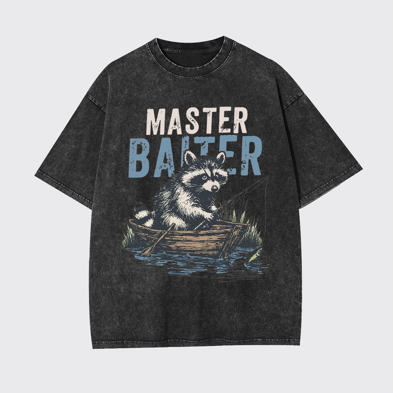 Funny Raccoon Bass Fishing Garment-dye Tees