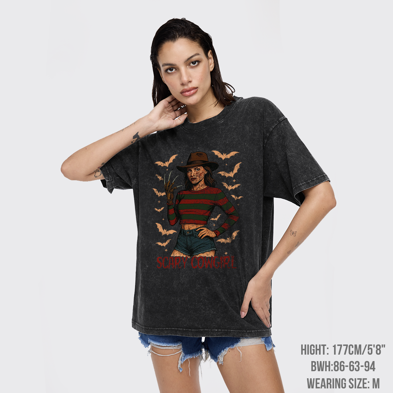 Scary Cowgirl Halloween Horror Garment-dye Tees