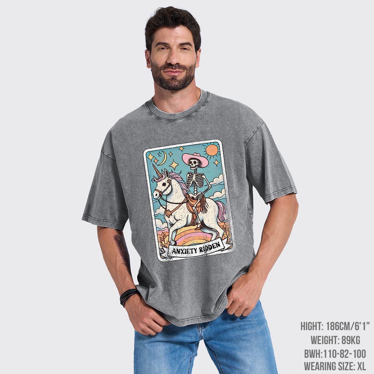 Mental Health-Anxiety Ridden Tarot Card Garment-dye Tees