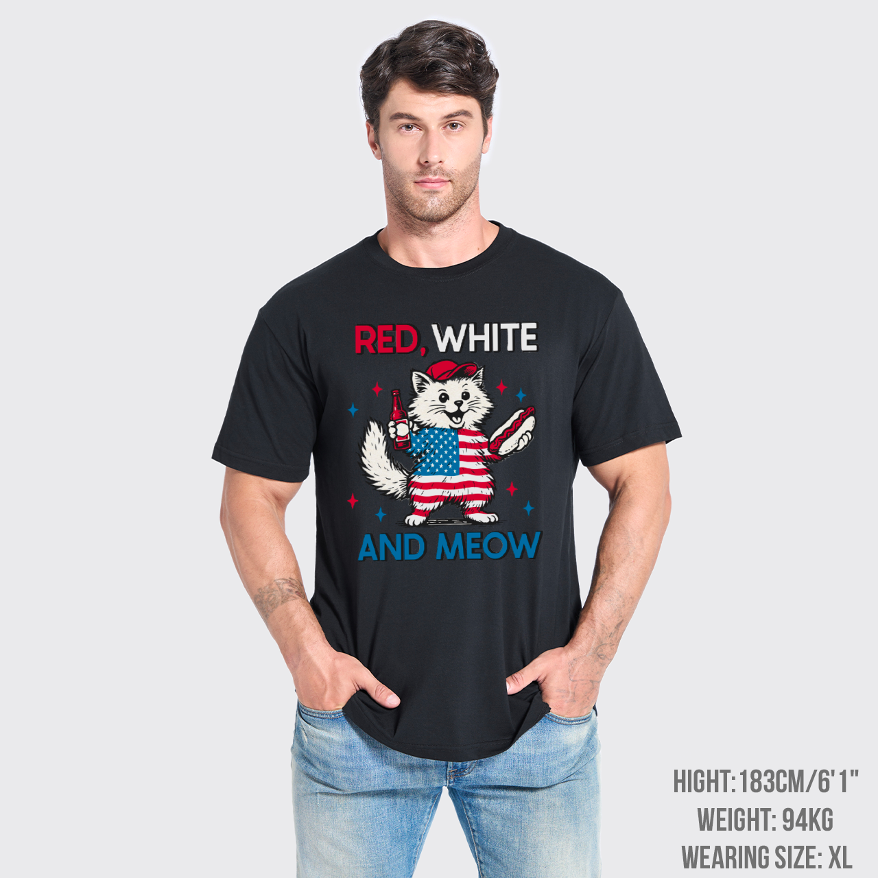 Funny Independence Day-Patriotic Cat T-Shirts