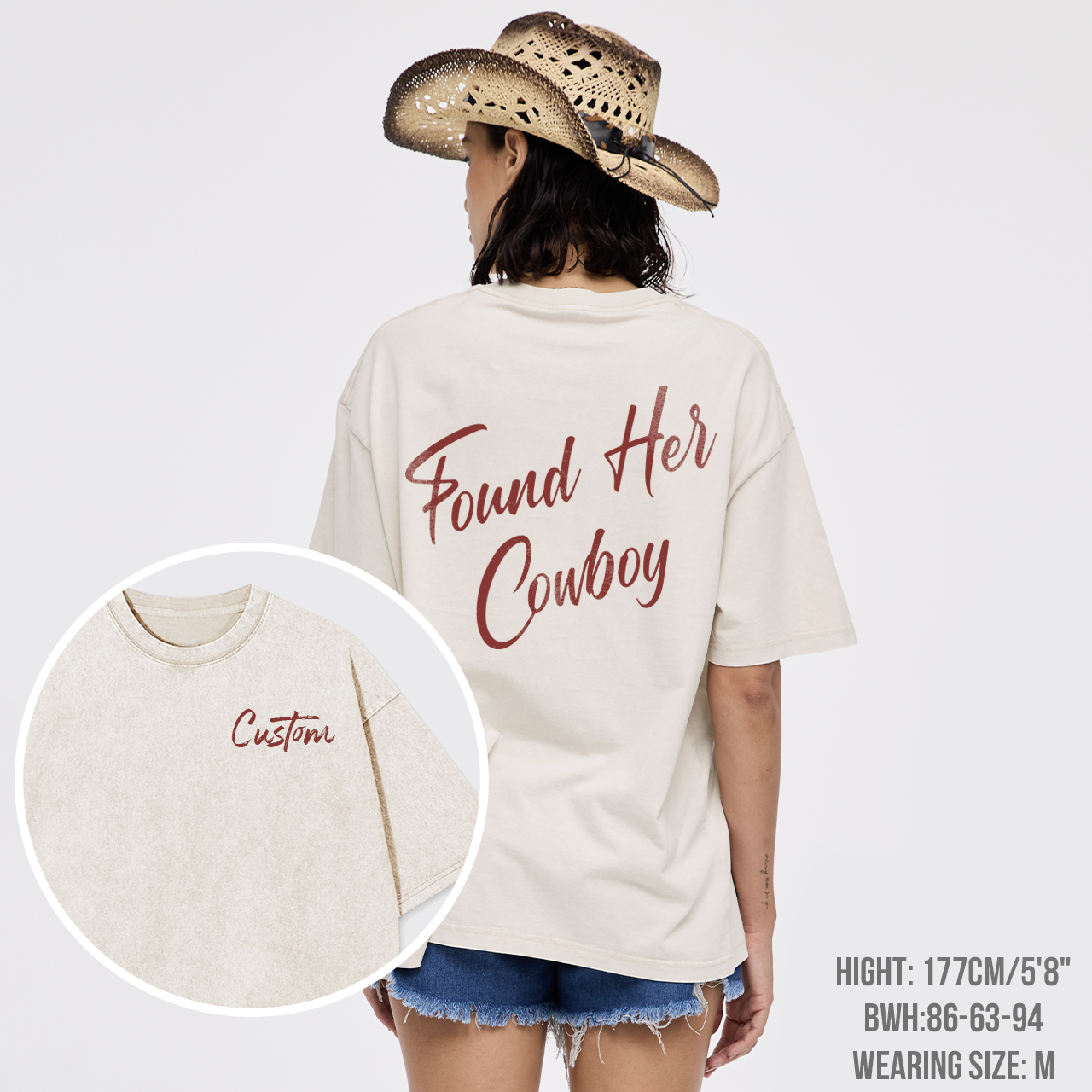 Personalized Found Her Cowboy Garment-dye Tees