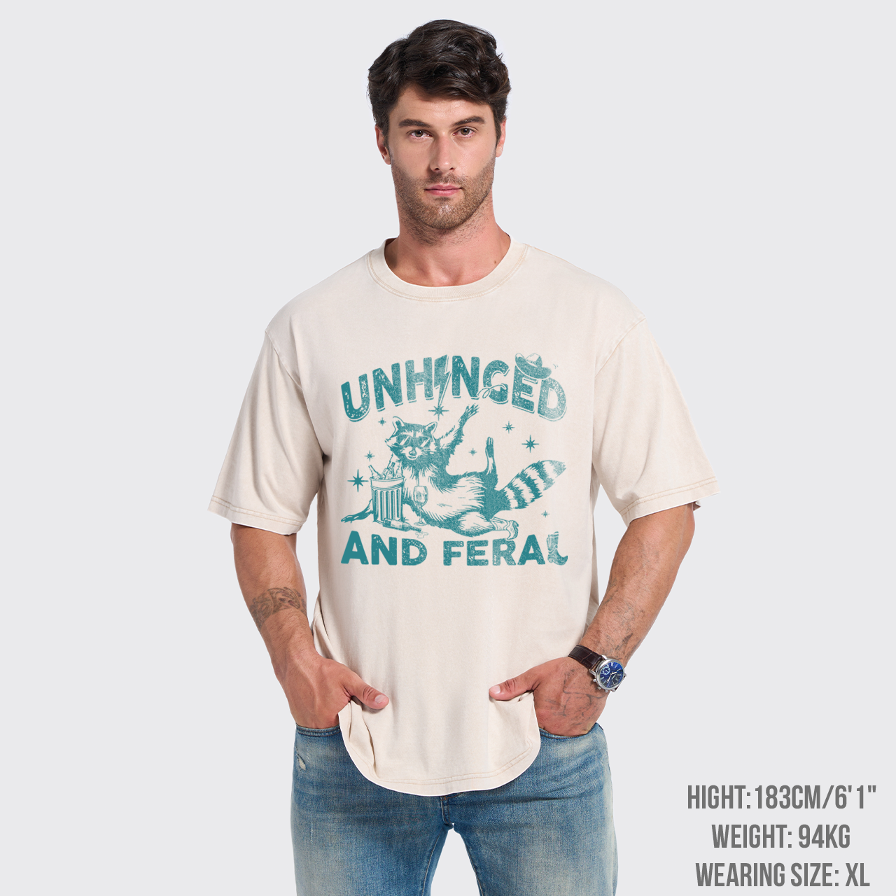 Unhinged And Feral Raccoon Garment-dye Tees