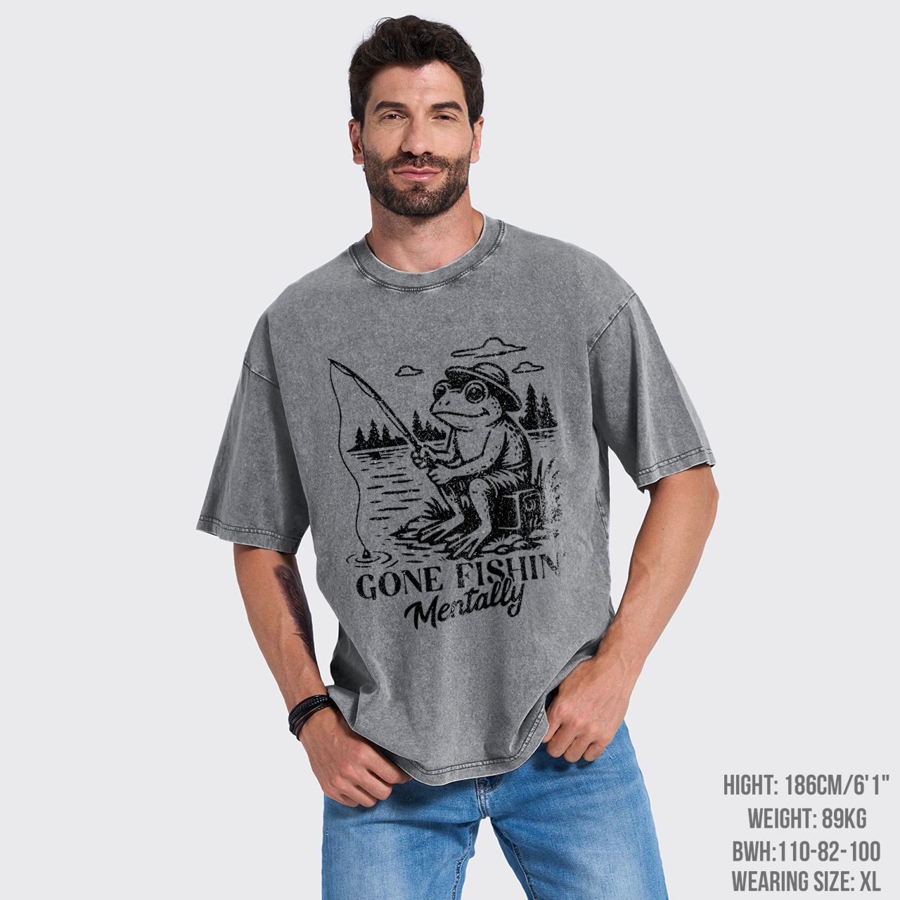 Funny Frog-Gone Fishin' Garment-dye Tees