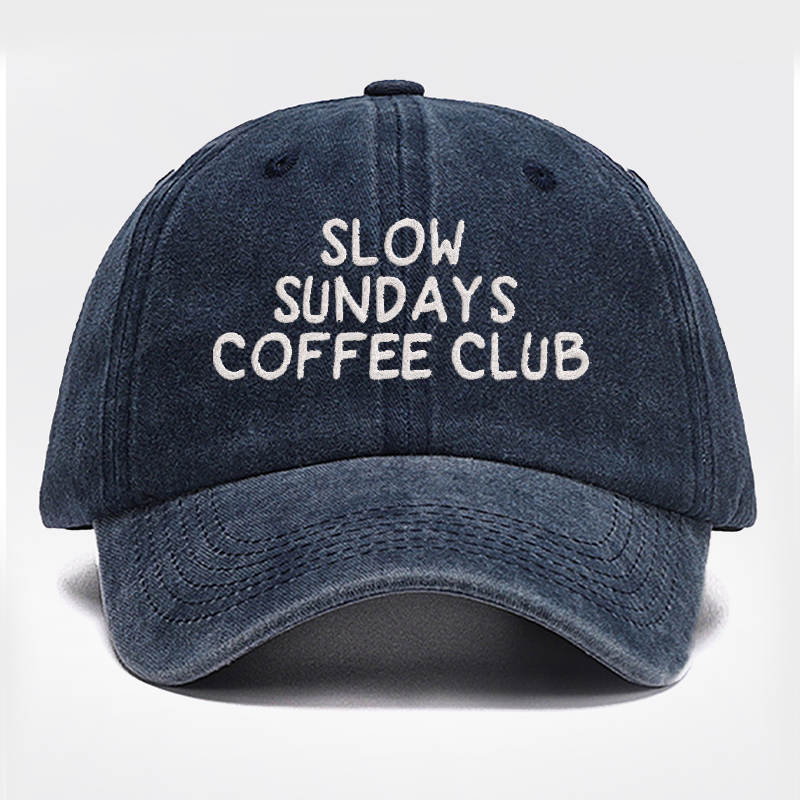 Slow Sundays Coffee Club Embroidered Baseball Cap