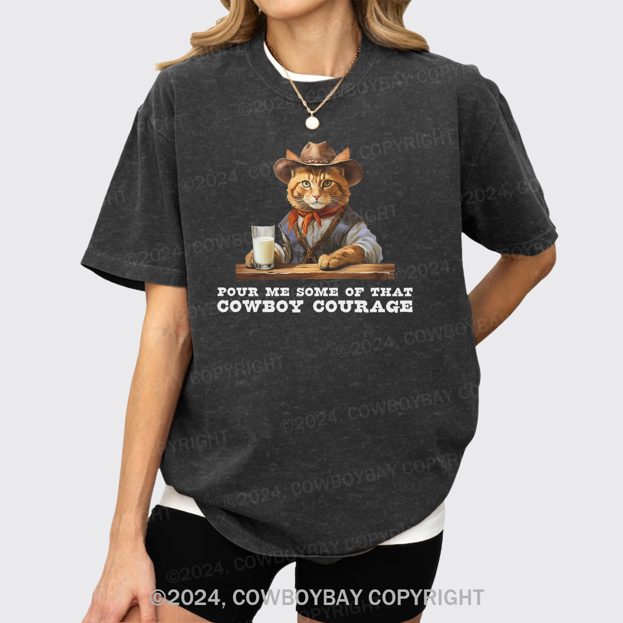 Pour Me Some Of That Cowboy Courage Garment-dye Tees