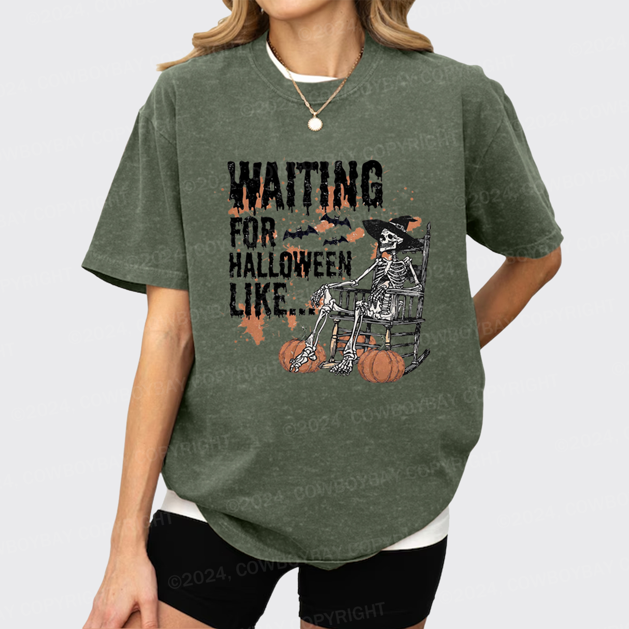 Waiting For Halloween Like Garment-dye Tees