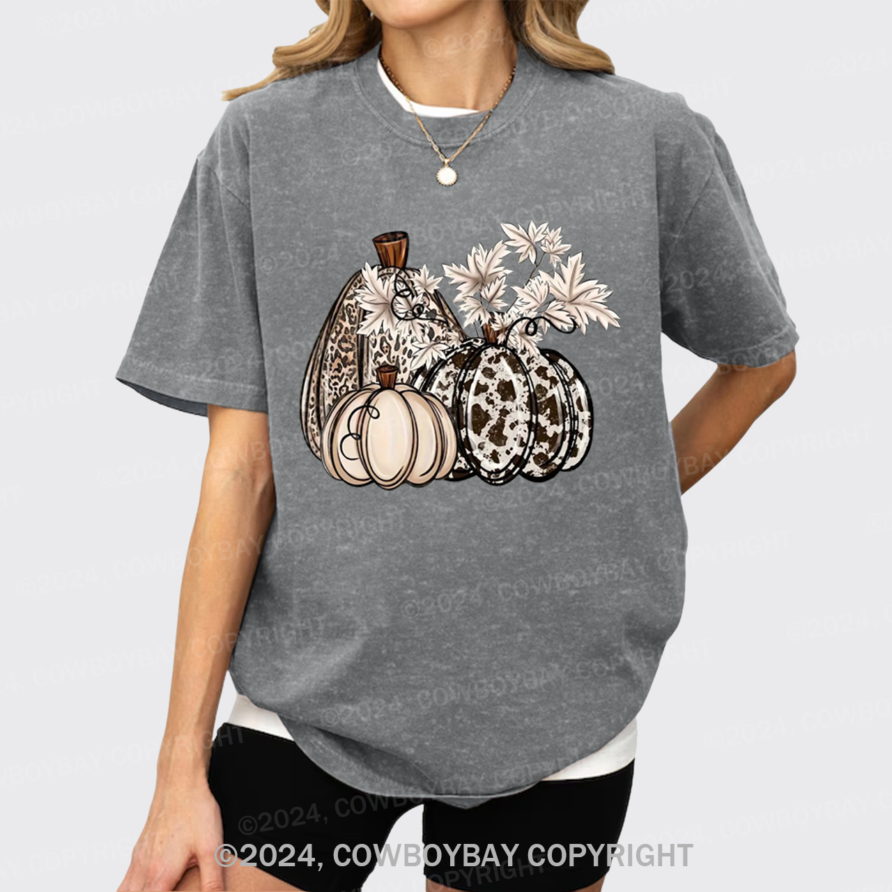 Pumpkins Fall Halloween Garment-dye Tees