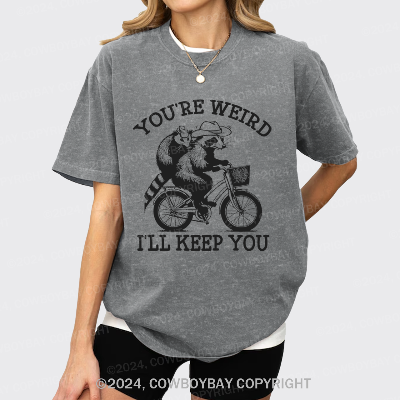 Raccoon and Possum Cycle Riding Garment-dye Tees