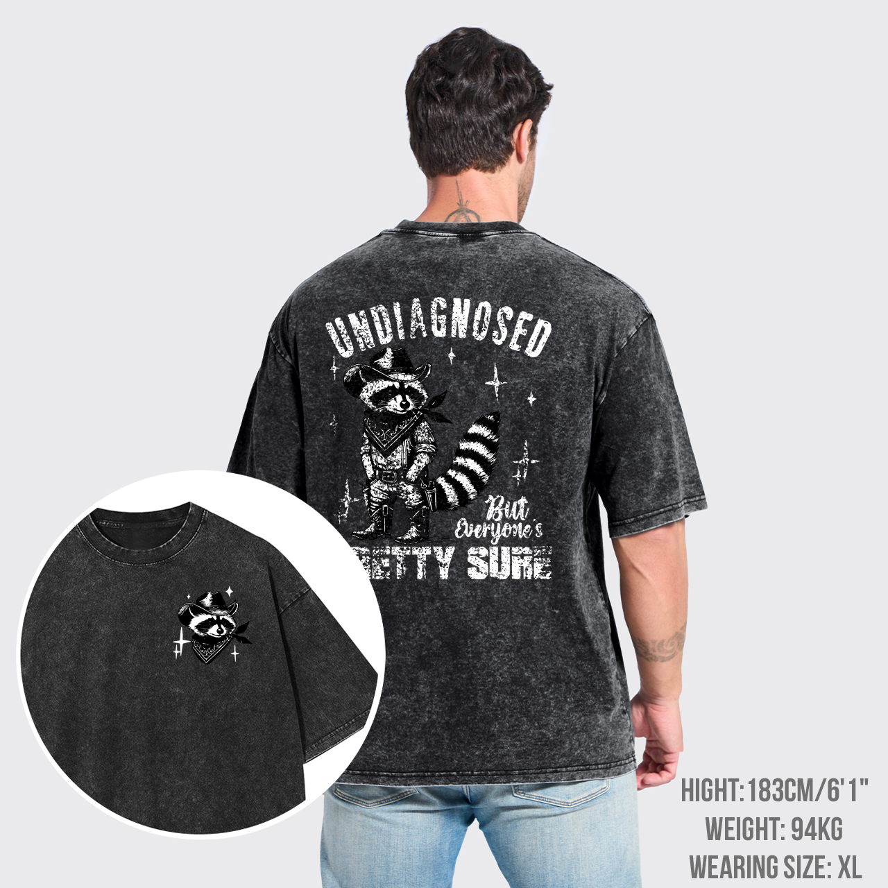 Sarcastic Raccoon-Undiagnosed But Pretty Sure Quote Garment-dye Tees