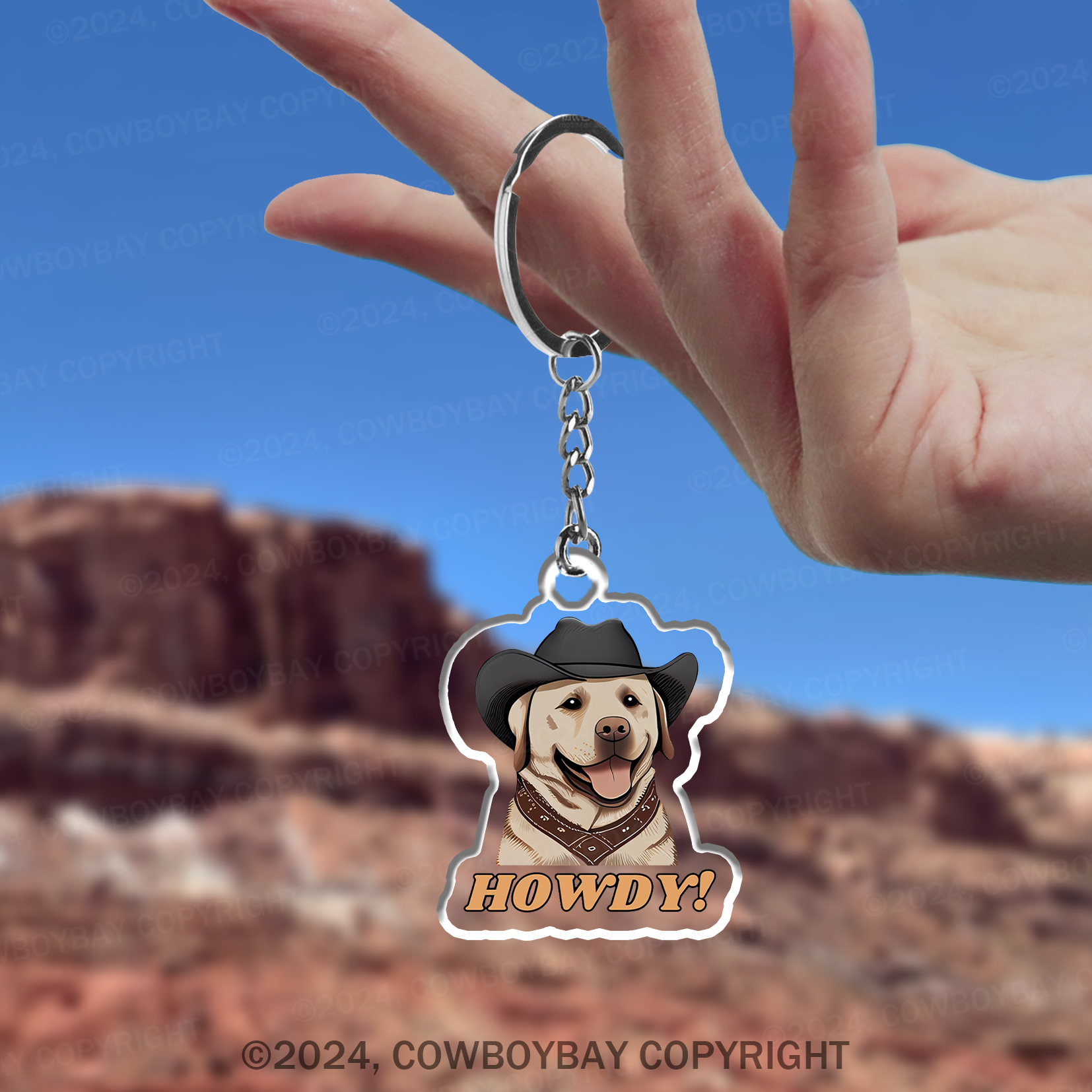 Cute "Howdy!" Keychain