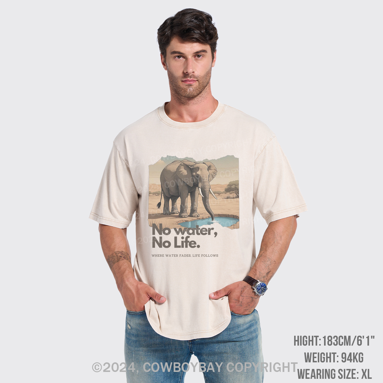 Elephant And Climate Change Protest Garment-dye Tees