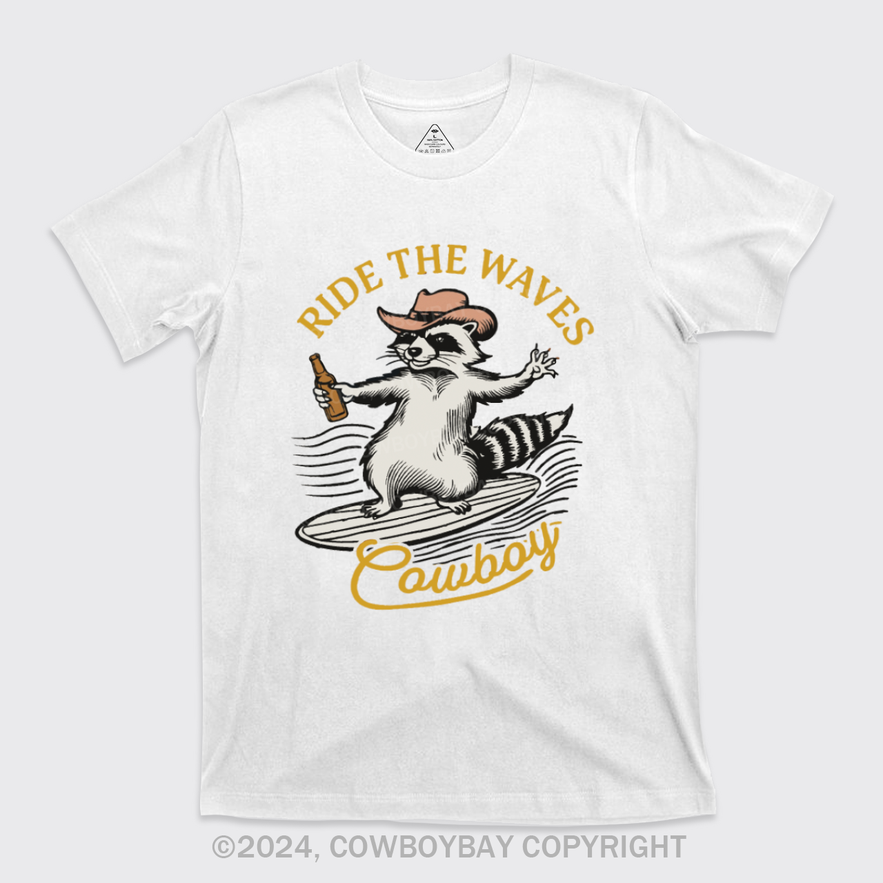 Surfing Cowboy Raccoon With Beer T-Shirts