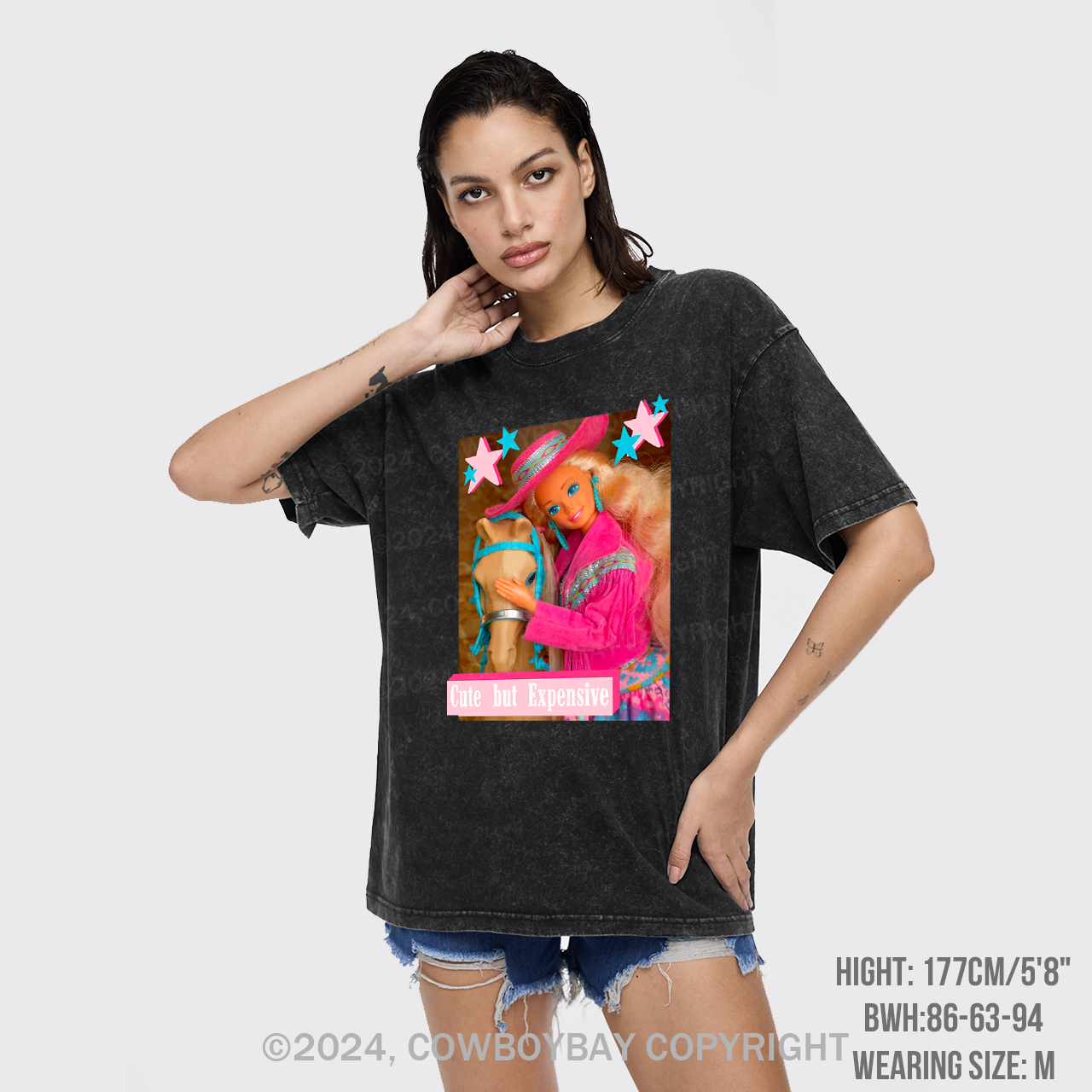 Cute But Expensive Retro Cowboy Garment-dye Tees