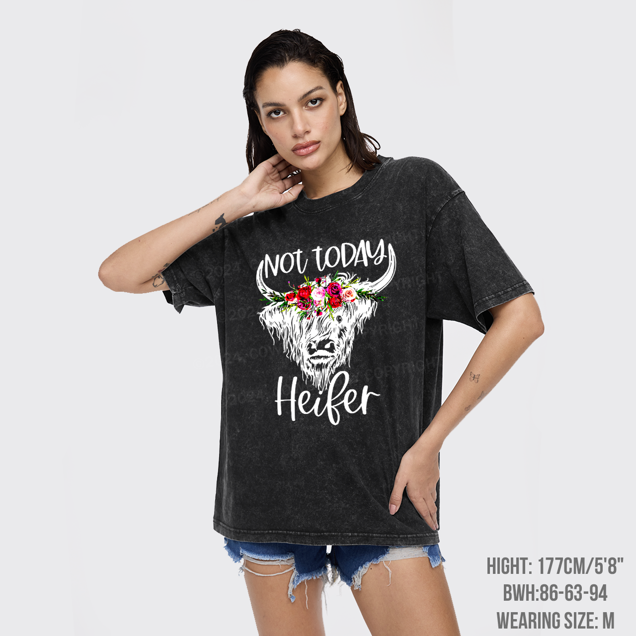Not Today Heifer Cowboy Garment-dye Tees
