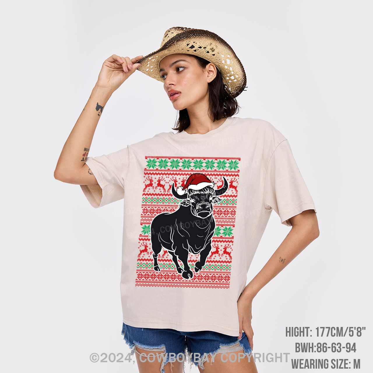 Cow Santa Garment-dye Tees