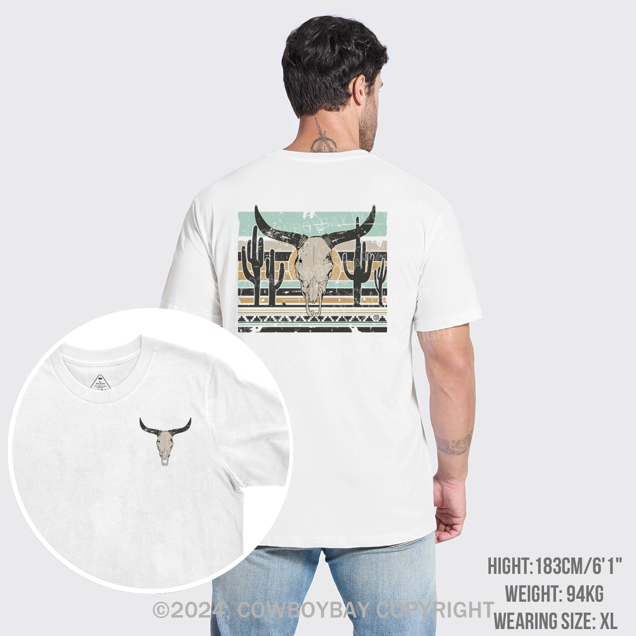 Rock Roll Steer Skull T-Shirts