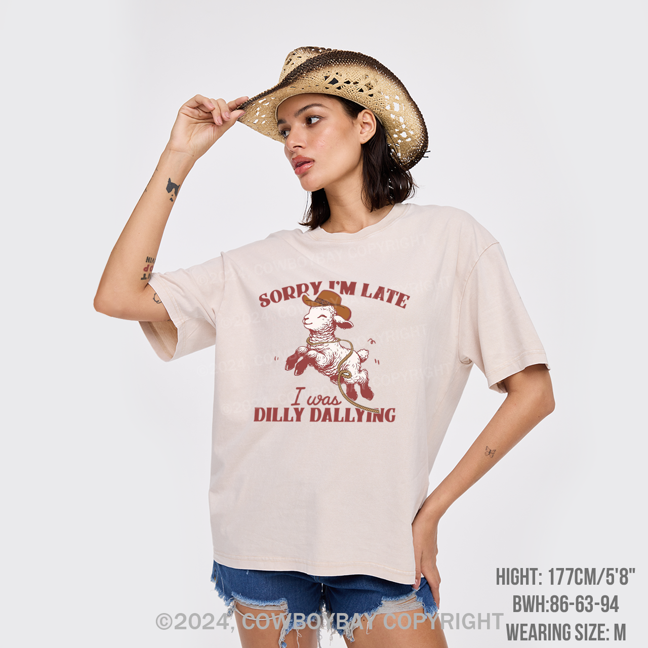 Sorry I'm Late I Was Dilly Dallying Garment-dye Tees