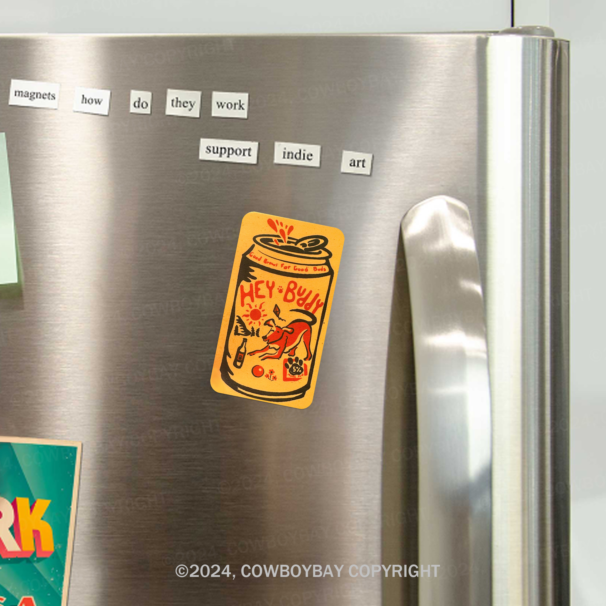 Hey Buddy Beer Fridge Magnet