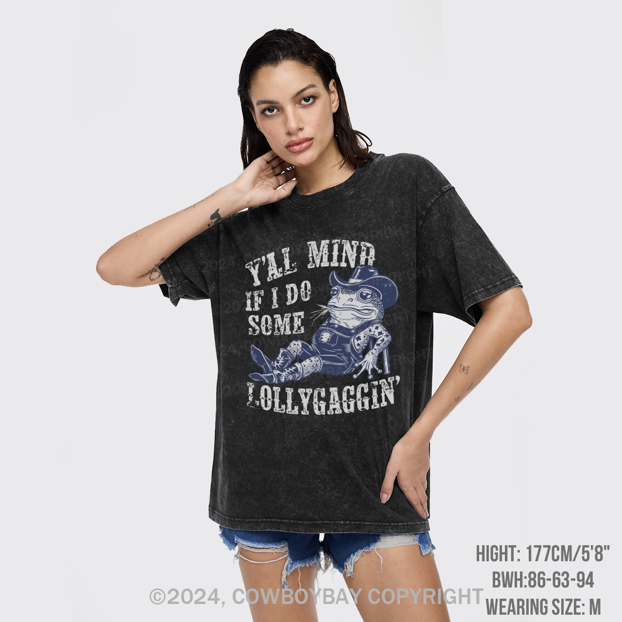 If I Do Some Lollygagging Funny Cowboy Frog Garment-dye Tees