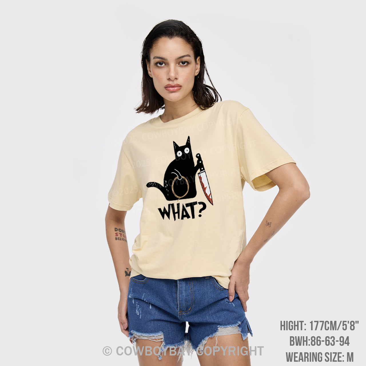 Murderous Black Cat With Knife T-Shirts