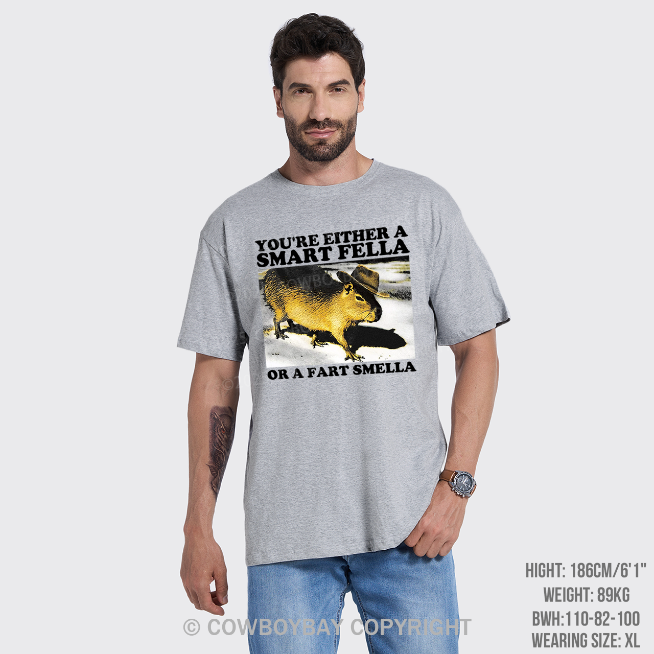 Retro Smart Fella Fart Smella Capybara 90s T-Shirts